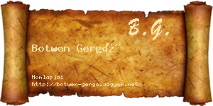 Botwen Gergő névjegykártya